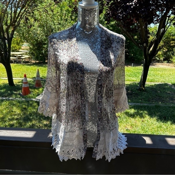 Sundance silk sheer button down blouse - Picture 1 of 9